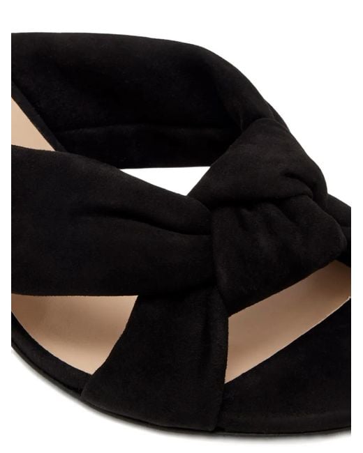 Stuart Weitzman Black Knotted-Upper Heeled Sandals