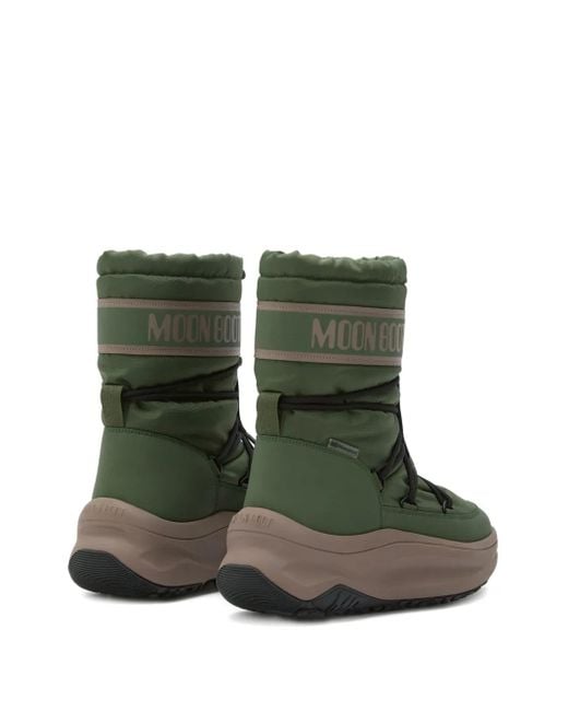 Moon Boot Green Drawstring-Fastening Rain Boots for men