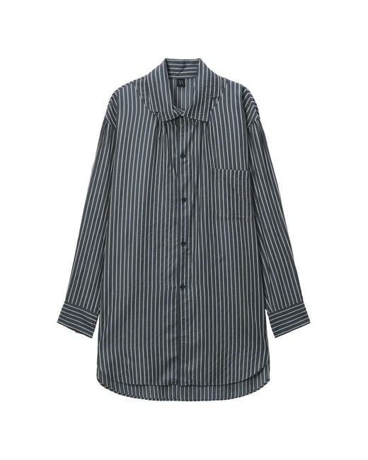 Y's Yohji Yamamoto Gray Striped Chest-Pocket Shirt