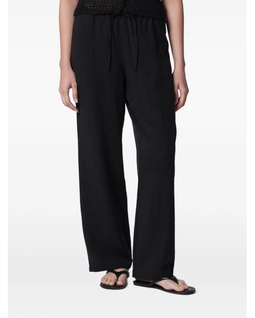 DUNST Black Drawstring-Waist Trousers