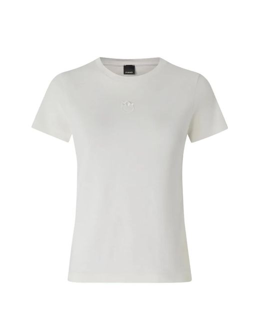 Pinko White T-Shirt With Love Birds Logo