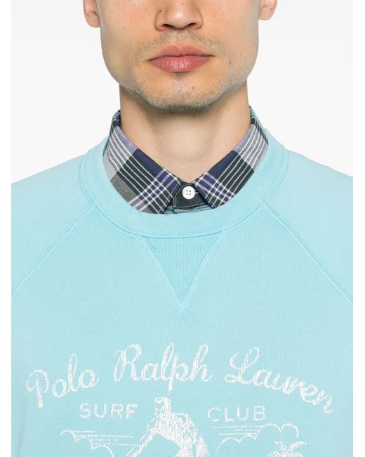 Polo Ralph Lauren Blue Graphic-Print Sweatshirt for men