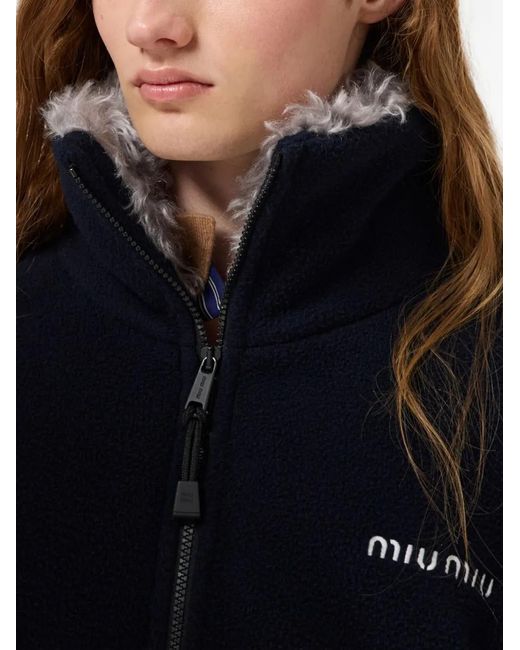 Miu Miu Blue Fleece Down Jacket