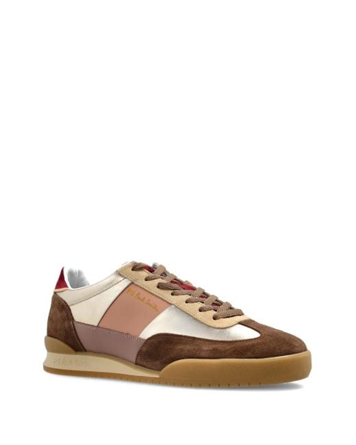 Paul Smith Brown Dover Metallic-Panel Sneakers