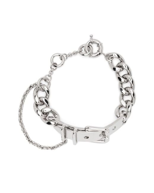 Acne White Buckle Chain Bracelet