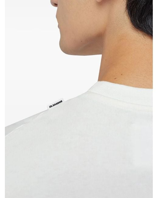 Jil Sander White Cotton T-Shirt for men