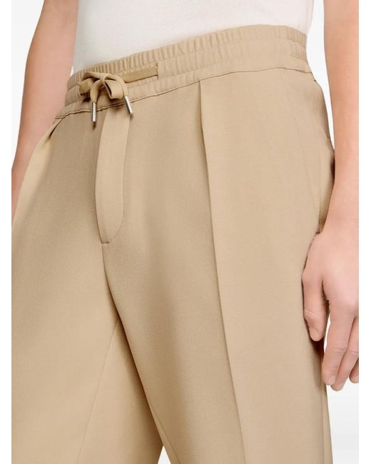 Sandro Natural Elasticated Straight-Leg Trousers for men