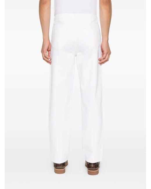 A.P.C. White Straight-Leg Trousers for men