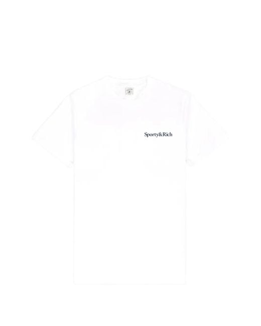 Sporty & Rich White Logo-Detail Short-Sleeve T-Shirt for men