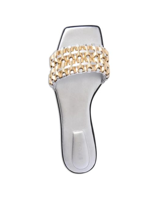 Jonathan Simkhai White Faye Metallic Leather Sandals