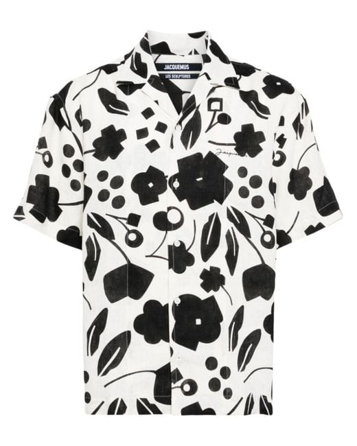Jacquemus White La Chemise Jean Linen Shirt for men