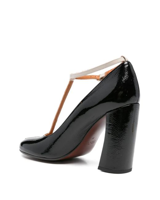 Chie Mihara Brown 100Mm T-Bar Block-Heel Pumps