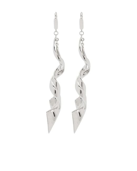 Eddie Borgo White Spiraled Ribbon Earrings