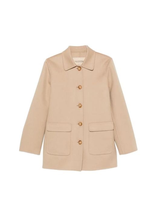 Valentino Garavani Natural Logo-Embellished Patch-Pocket Coat