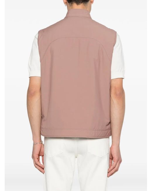 Eleventy Pink Zip Pocket Gilet for men