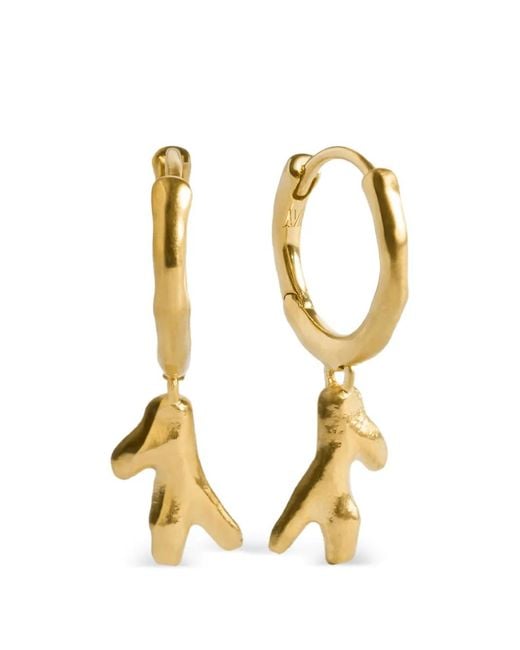 Monica Vinader Metallic Fragments Coral Huggie Earrings