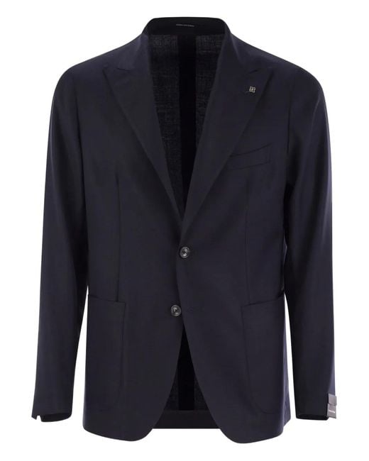 Tagliatore Blue Two-Button Wool Blazer for men