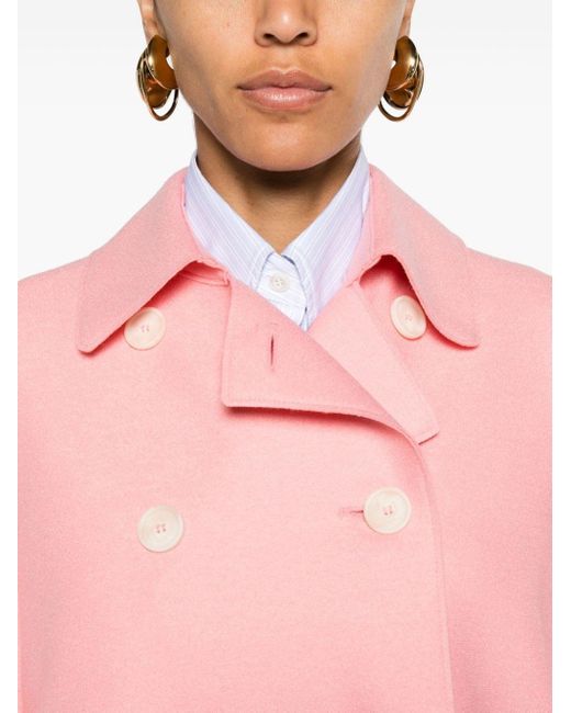 Harris Wharf London Pink Cropped Virgin Wool Jacket