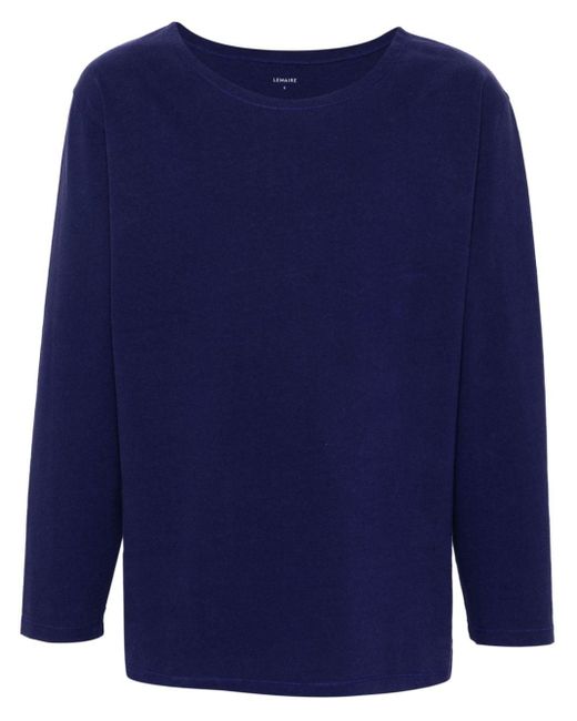 Lemaire Blue Cotton-linen Blend T-shirt