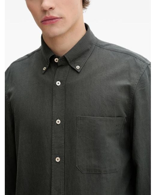 Marc O' Polo Gray Button-Down Pocket Shirt for men