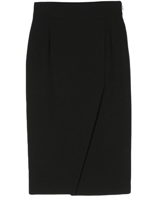 Falda midi con abertura frontal Moschino de color Black