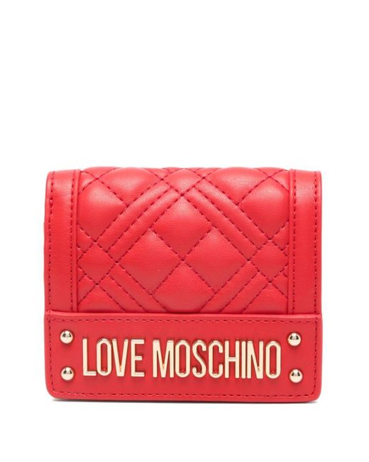 Love Moschino Red Logo-Plaque Wallet