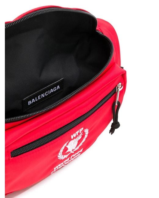 Balenciaga Red World Food Programme Waist Bag for men
