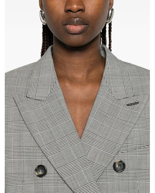 Sportmax Gray Double-Breasted Blazer