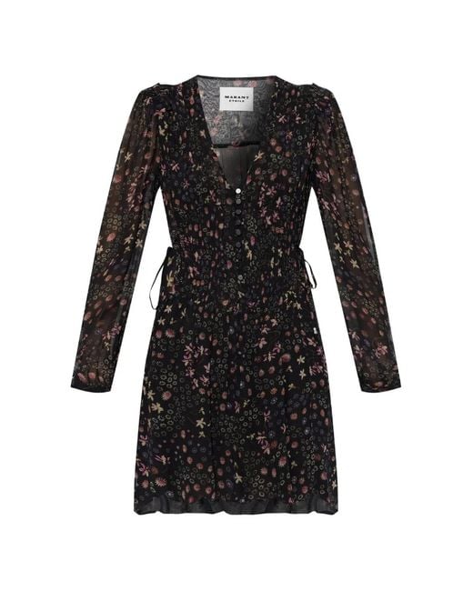 Isabel Marant Black Florel Floral-Print Mini Dress