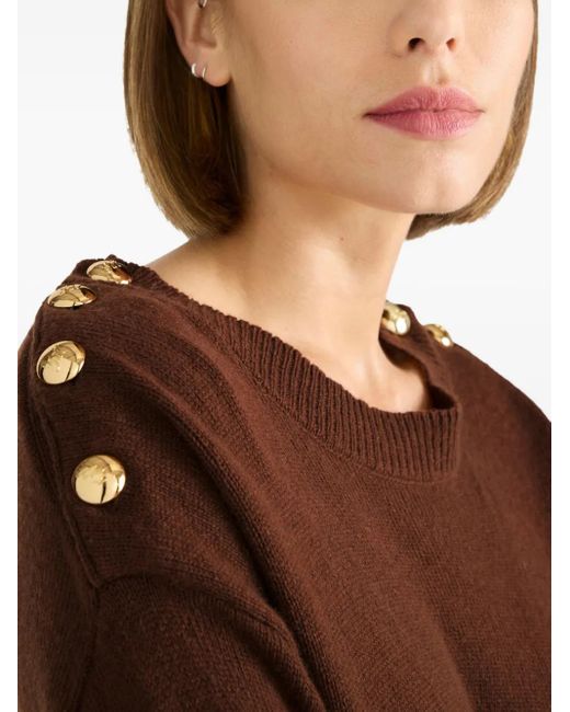 Cinq À Sept Brown Marla Buttoned Sweater