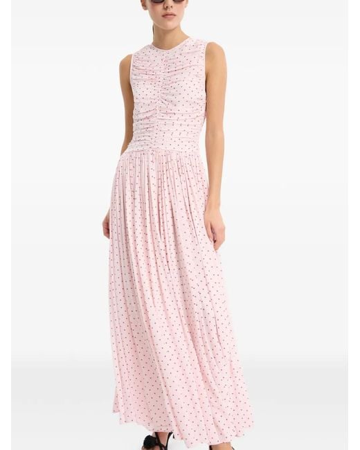 Vestido Largo Fruncido ROTATE BIRGER CHRISTENSEN de color Pink