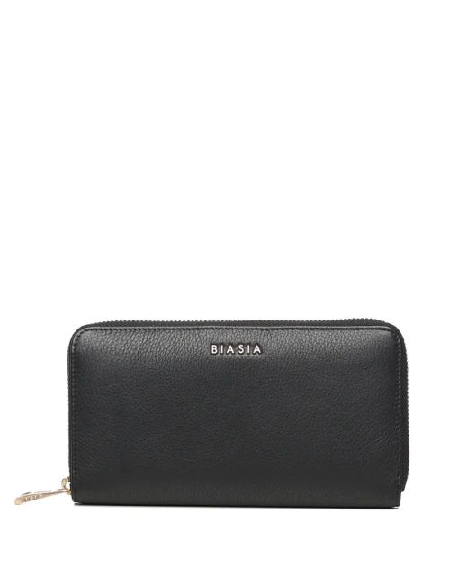 BIASIA Gray Logo-Lettering Wallet