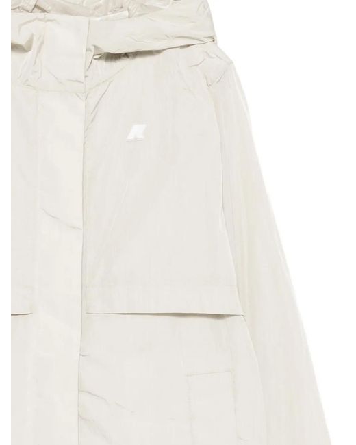 K-Way White Hooded Jacket