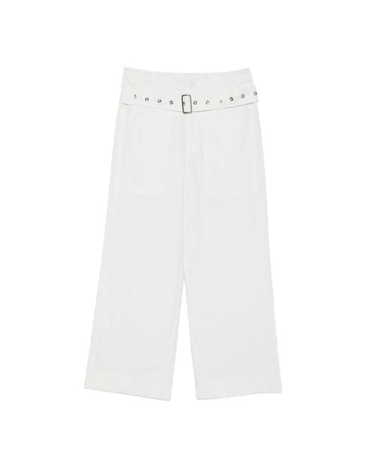 Seafarer White Melie Belt-Loop Trousers