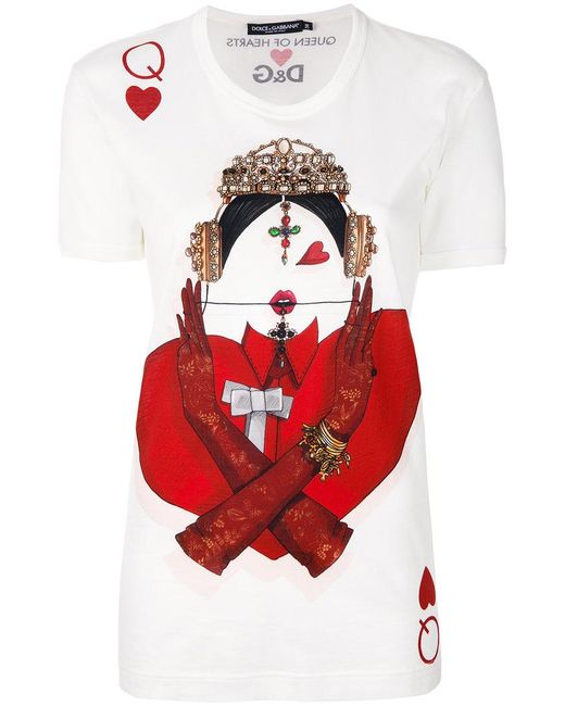 Dolce & Gabbana White Queen Of Hearts T-shirt