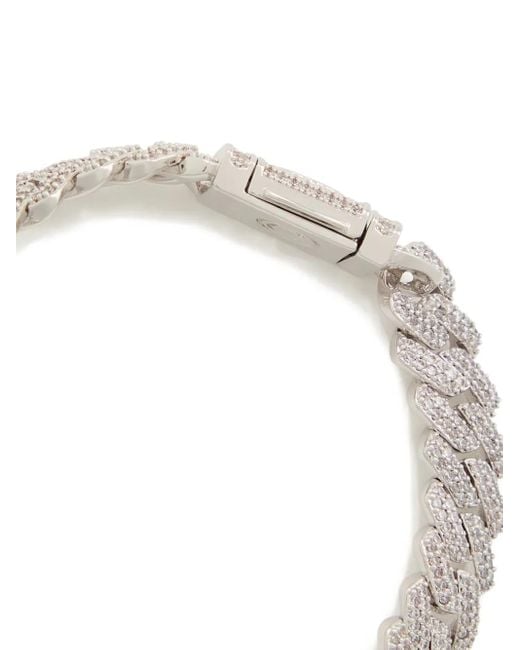 CERNUCCI White Iced Prong Cuban Bracelet for men