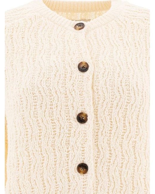Loulou Natural Sean Textured Button Cardigan