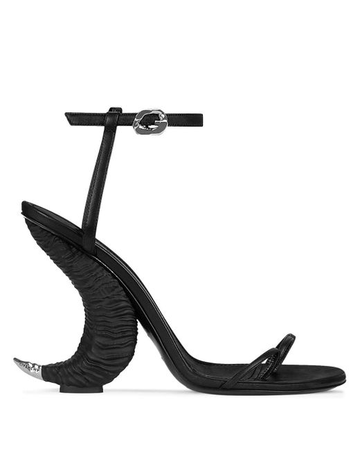 Givenchy Black Triple Toes 105mm Horn Sandals