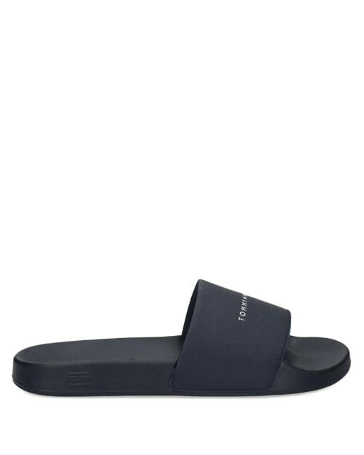 メンズ Tommy Hilfiger Logo-print Slides Blue
