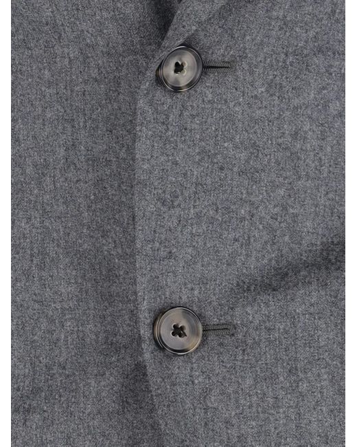 Caruso Gray Single-Breasted Wool Suit for men