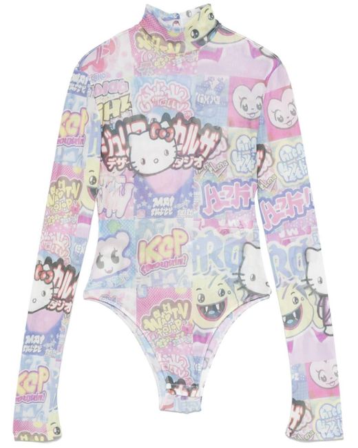 Gcds White X Hello Kitty Bodysuit