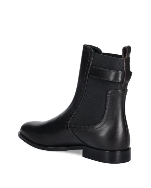 Twinset Black Buckle-Strap Chelsea Boots