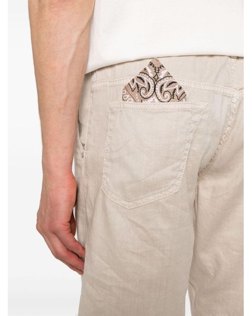 Jacob Cohen Shorts mit Logo-Patch in Natural für Herren