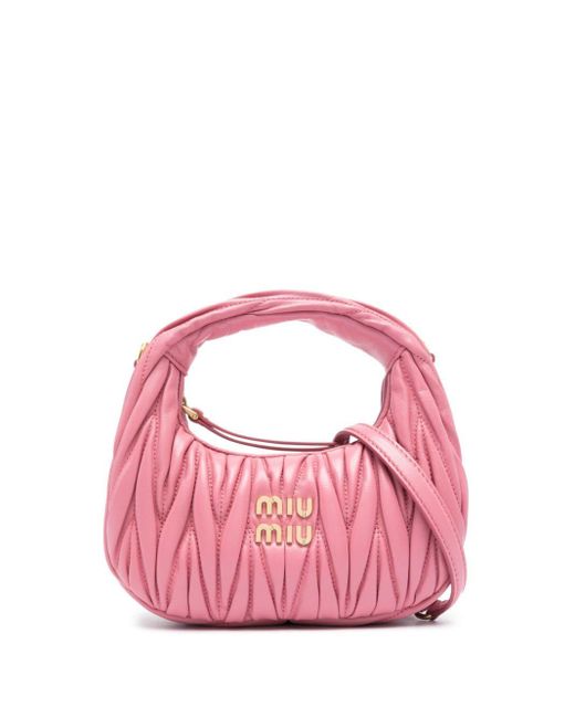Mini sac matelassé Wander Miu Miu en coloris Pink