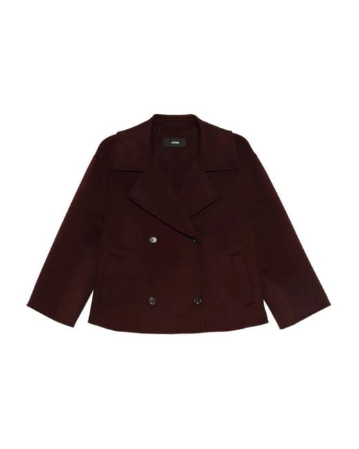 Arma Red Manila Double-Breasted Wool Jacket