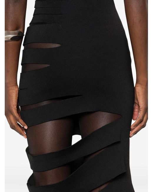 Mugler ワンショルダー カットアウトドレス Black