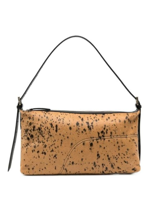 Atp Atelier Brown Animal-Print Leather Shoulder Bag