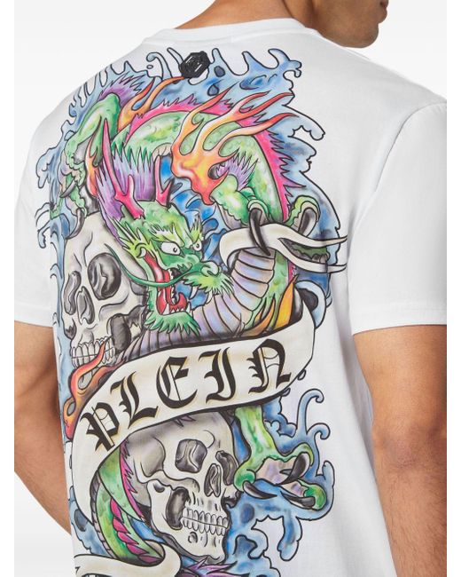 Philipp Plein T-Shirt mit Tattoo-Print in White für Herren