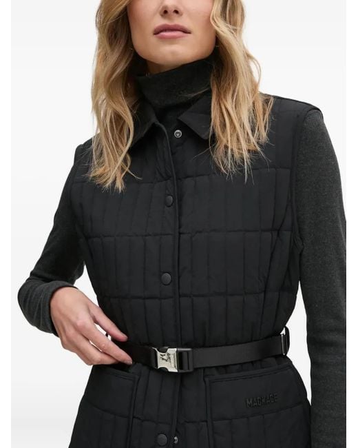 Mackage Black Gesteppte Helia Weste mit Gürtel