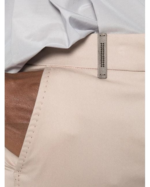 Peserico White Bead-Embellished Crop Trousers